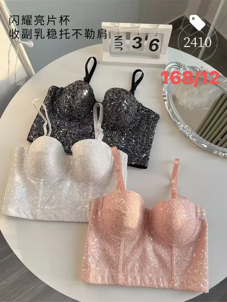 Corsé de lentejuelas con tirantes