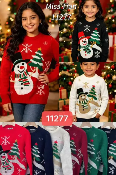 Suéter navideño infantil con muñeco de nieve