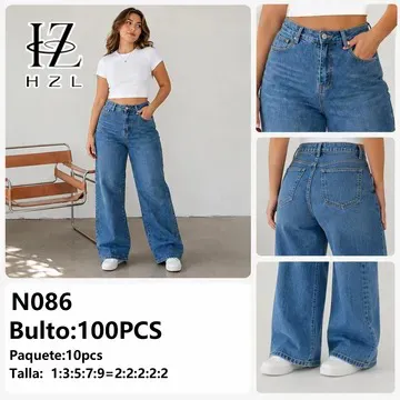 Pantalones de mezclilla de pierna ancha