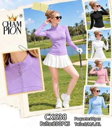 Chaqueta deportiva ajustada con cierre y cuello alto