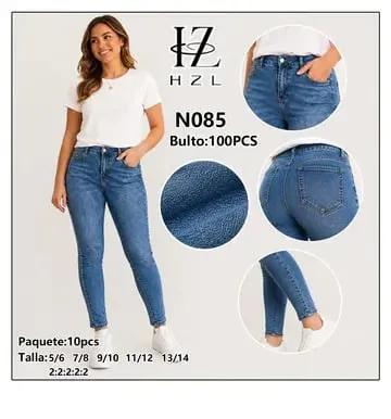 Jeans skinny para niña con forro térmico