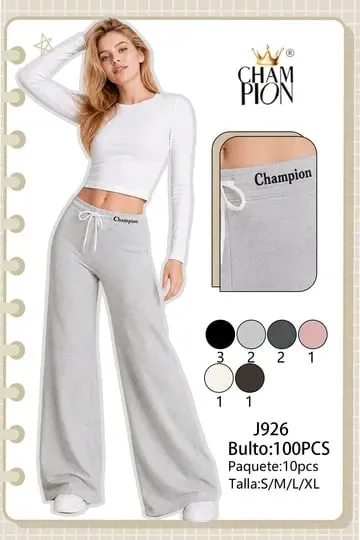 Pantalón de pierna ancha de felpa con cordón y logo en la cintura