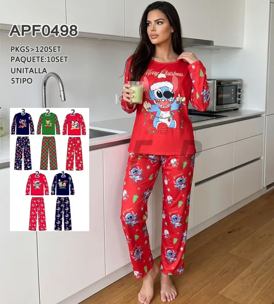 Pijama navideña de Stitch para dama