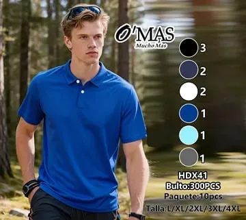 Playera tipo polo lisa para hombre