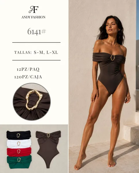 Body strapless con argolla dorada