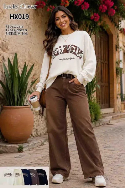 Conjunto sudadera "Los Angeles" con pantalón ancho