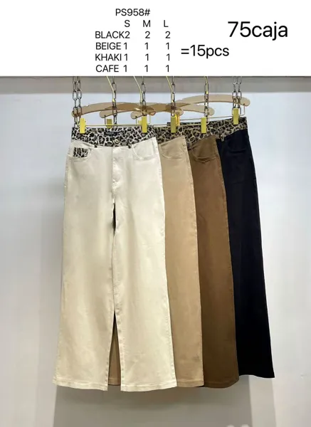 Pantalón palazzo con cintura estampada-PS958