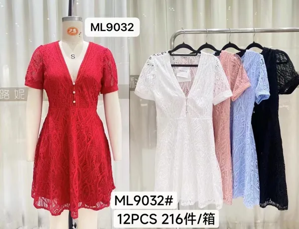 Vestido encaje con botones-ML9032