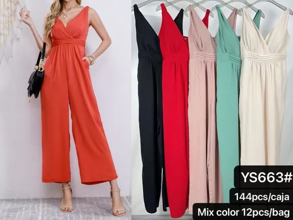 Jumpsuit elegante con cuello en V-YS663