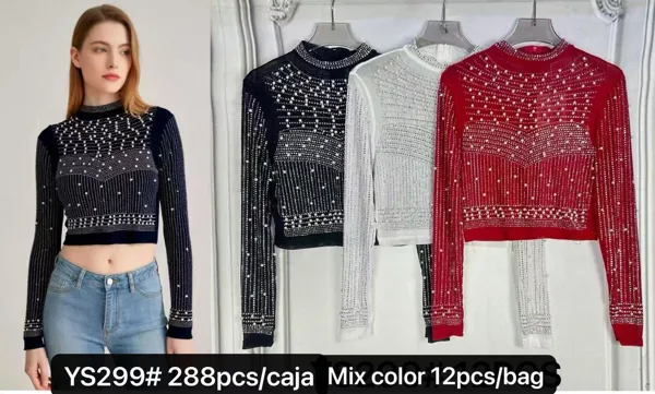 Crop top con perlas-YS299