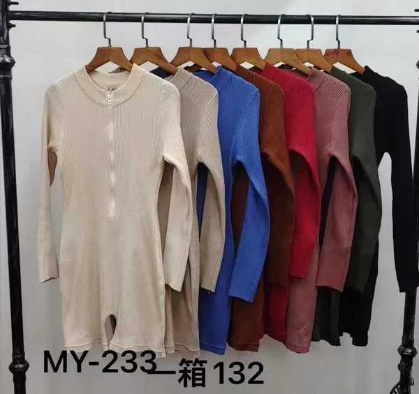 Mono Body Manga Larga con Cremallera-MY233