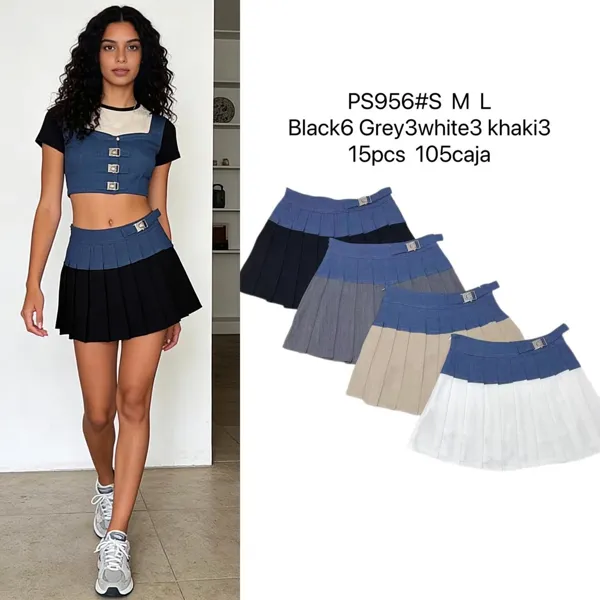 Falda plisada Bicolor-PS956