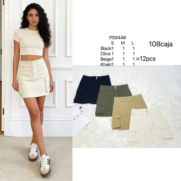 Falda mini cargo-PS944