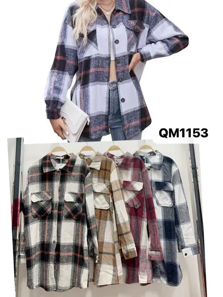 Sobrecamisa de franela a cuadros-QM1153