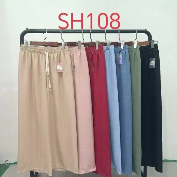 Pantalones largos de cintura elástica-SH108