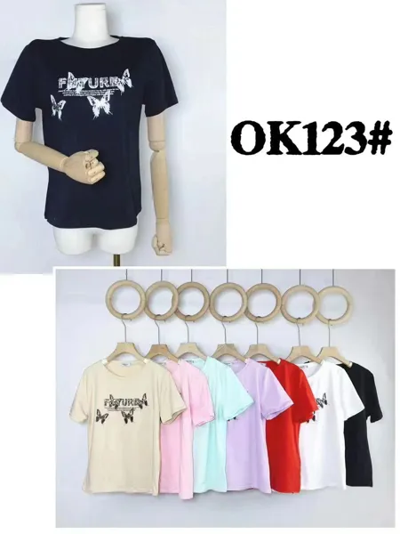 Playera con estampado de mariposas-OK123