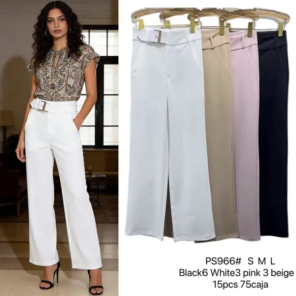 Pantalón de vestir con cinturón-PS966