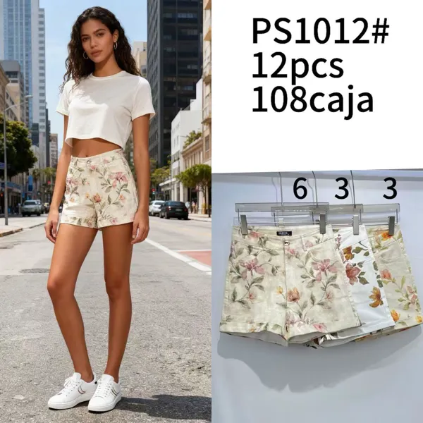 Shorts florales para mujer-PS1012