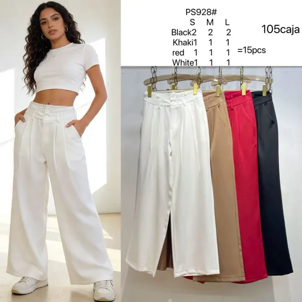 Pantalones palazzo de vestir para mujer-PS928