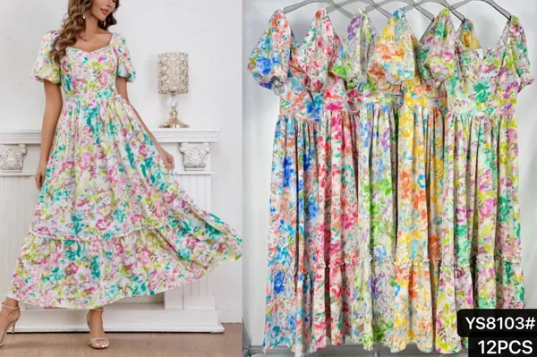 Vestido maxi estampado floral-YS8103