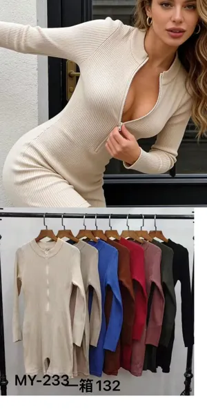 Vestido manga larga con cremallera-MY233