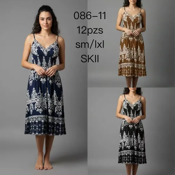 Vestido de Tirantes Estampado-086-11