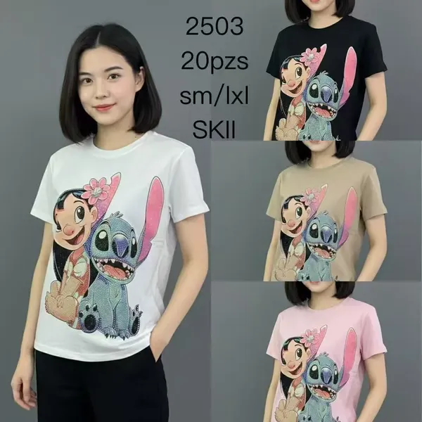 Playera estampada de Lilo y Stitch-2503