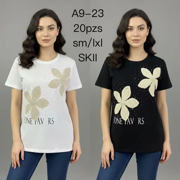 Playera de mujer con diseño de flores-A9-23