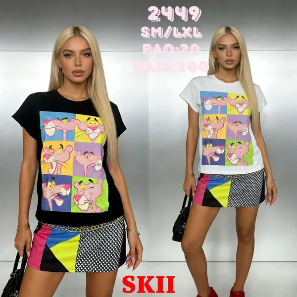 Playera estampado de Pink Panther-2449