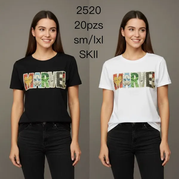 Playera de mujer con estampado de Marvel-2520