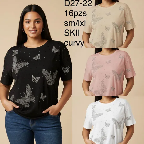 Playera con mariposas-D27-22