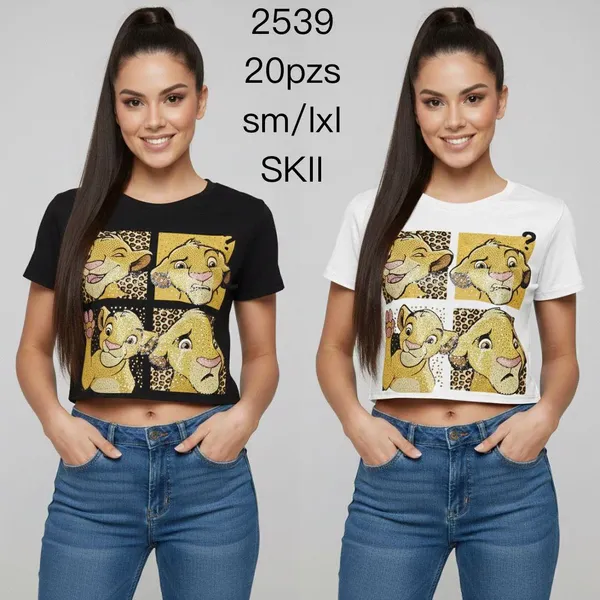 Playera Crop Top con estampado de El Rey León-2539