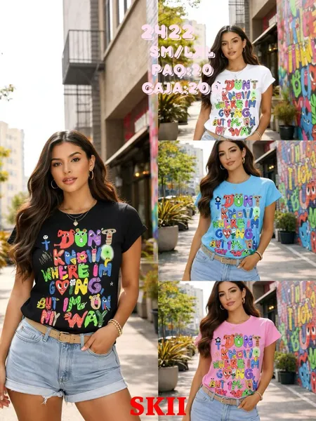 Playera estampada con mensaje divertido-2422