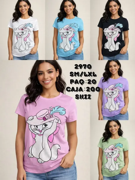 Playera de Gata con Sombrero-2970