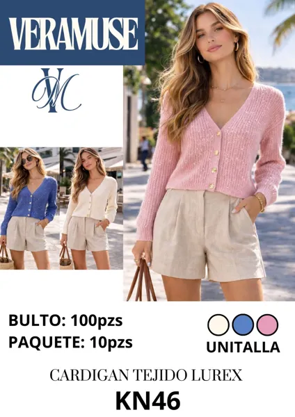 Cardigan Tejido Lurex-KN46