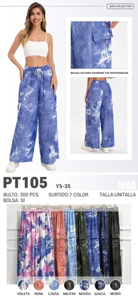 Pantalon cargo Tie Dye-PT105