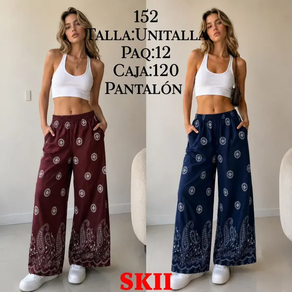 Pantalones anchos estampados-152