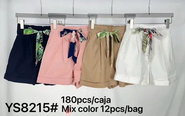 Shorts de mujer con lazo estampado-YS8215