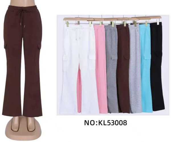 Pantalones deportivos cargo acampanados-KL53008