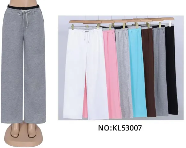 Pantalones de pierna ancha con cordón-KL53007