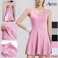 Vestido deportivo con cremallera con short-3540