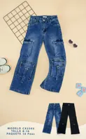 Jeans pierna ancha para niña